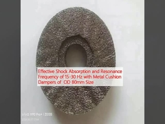 Assorbimento effettivo degli urti e frequenza di risonanza di 15-30 Hz con ammortizzatori a cuscino metallici di dimensioni OD 80 mm