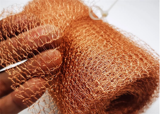 Il rame tricottato giallo ingrana la temperatura elevata su misura 0.18mm di 100mm resistente per il filtro